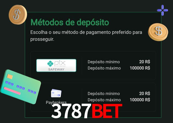 O cassino 3787Bet oferece uma grande variedade de métodos de pagamento